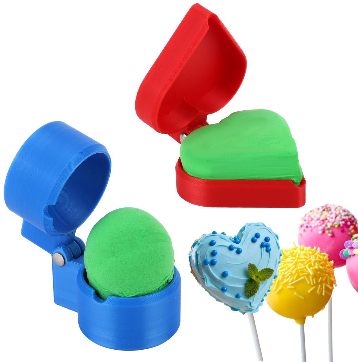 Cake Pop Mallen - Hart en Bal Vorm - PLA Kunststof