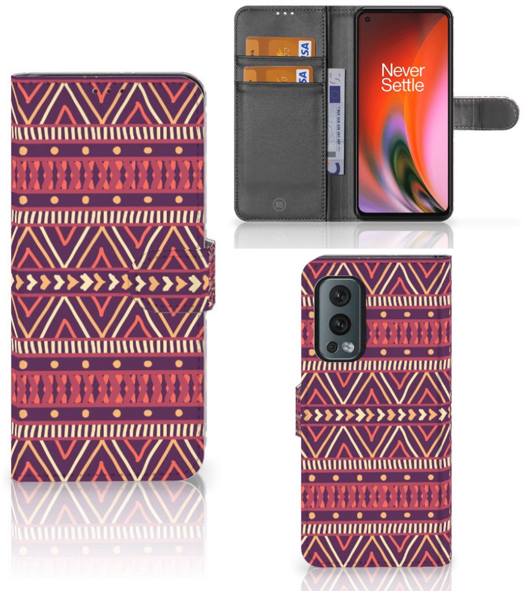 OnePlus Nord 2 5G Telefoon Hoesje Aztec Paars