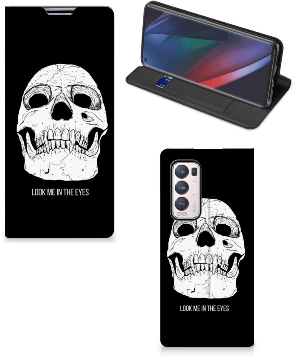 Mobiel BookCase OPPO Find X3 Neo Skull Eyes