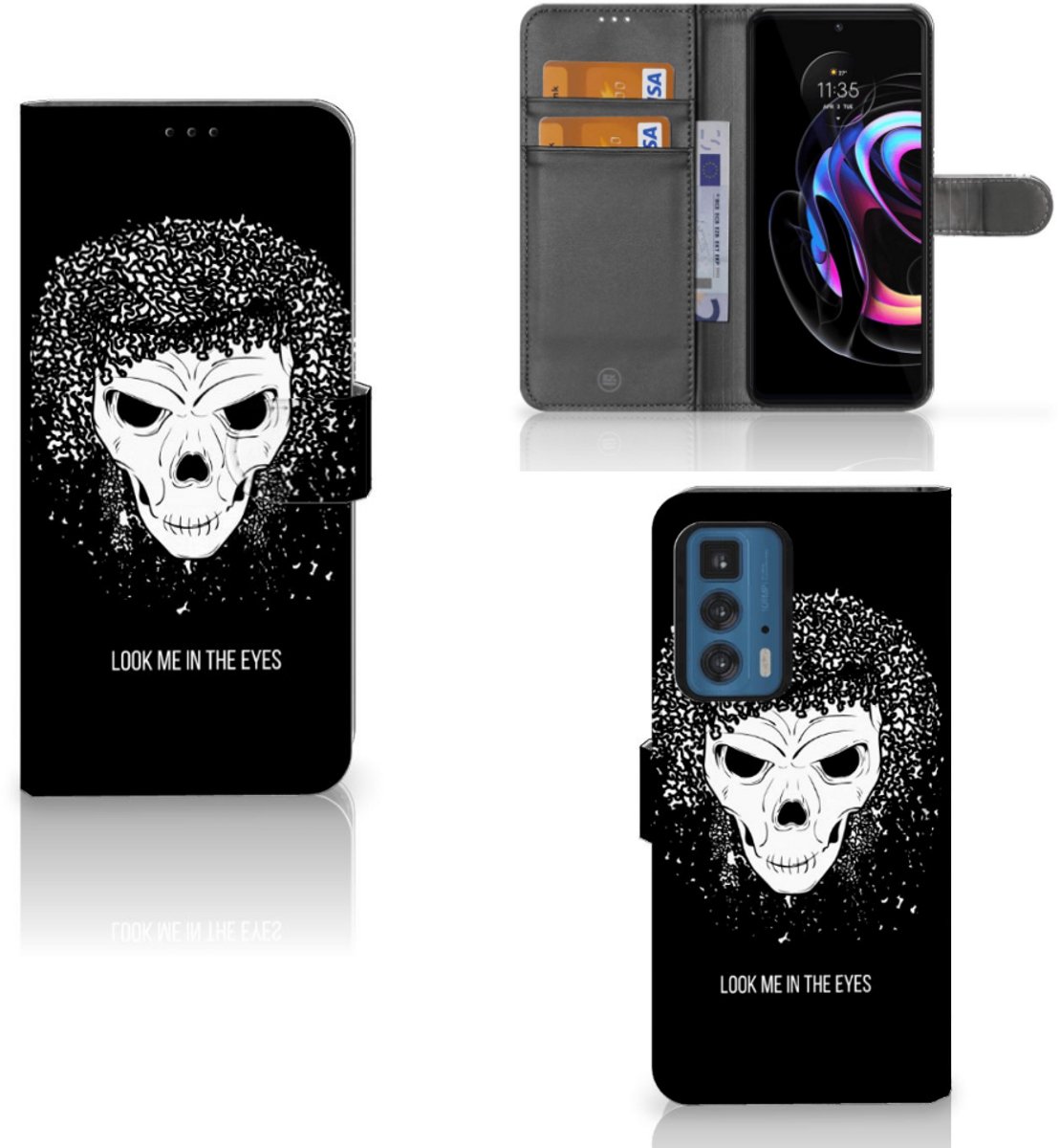 Telefoonhoesje met Naam Motorola Edge 20 Pro Skull Hair