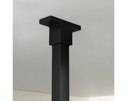 FugaFlow Eccelente Vetro Stabilisatiestang - plafond - tbv inloopdouche badkamer 125cm - mat zwart
