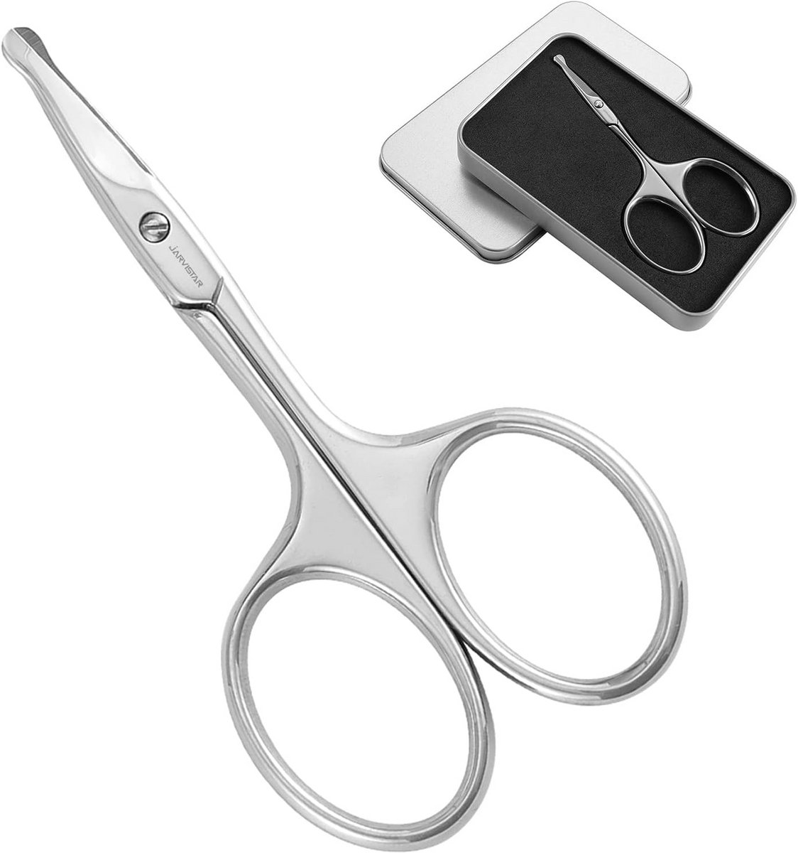 Premium RVS Neusschaar met Afgeronde Punt voor Manicure en Baardverzorging