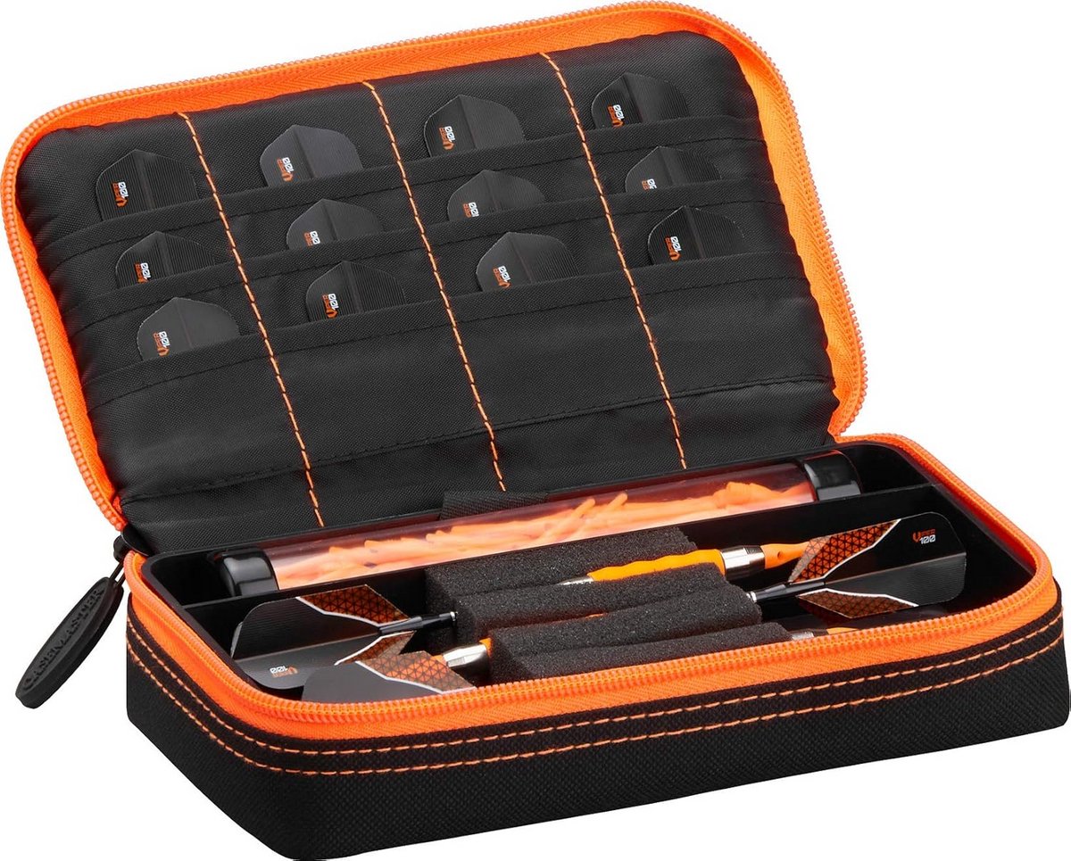 Dart Case Plazma Zwart met Oranje Trim - Duurzaam en Draagbaar Opslagsysteem voor Darts