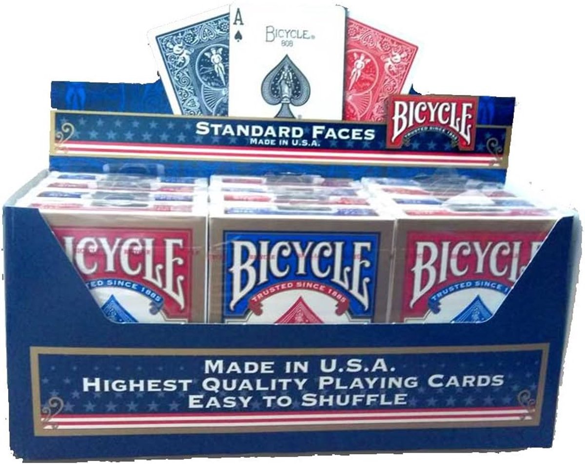 Standaard Speelkaarten 12 Decks Pack Blauw en Rood