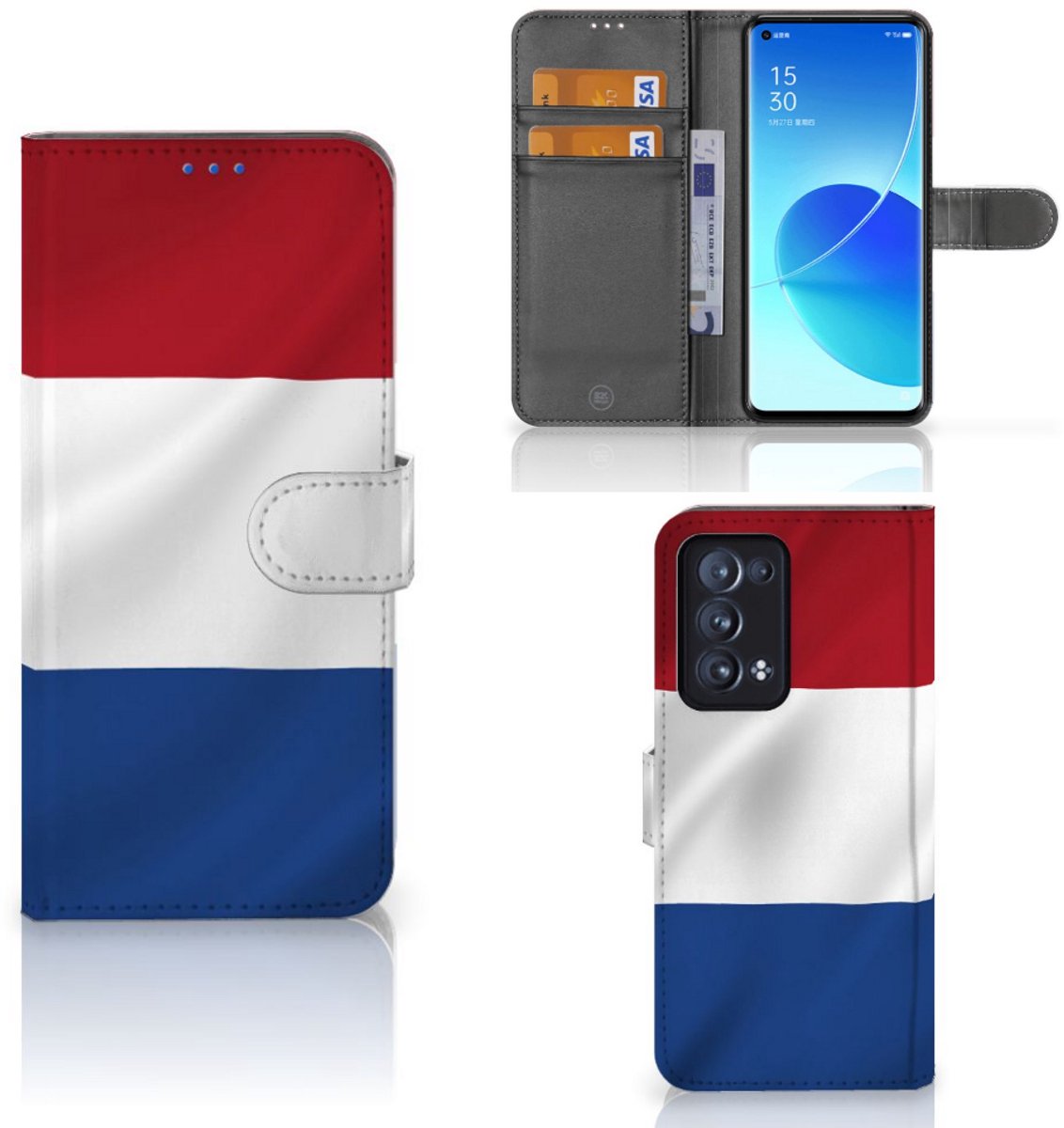 OPPO Reno 6 Pro Plus 5G Bookstyle Case Nederlandse Vlag