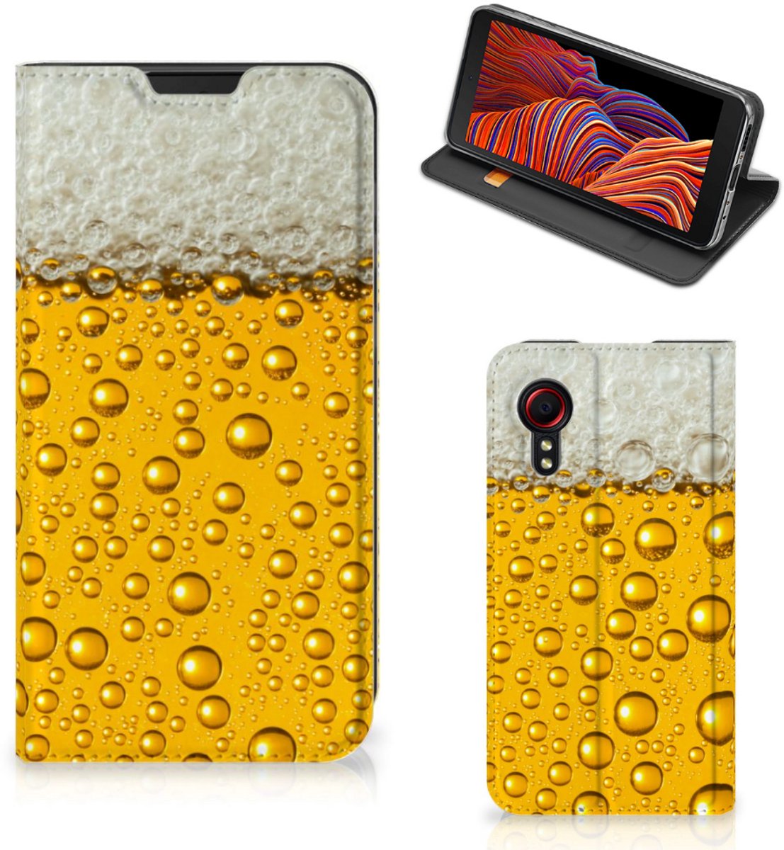 Standcase Hoesje voor Samsung Galaxy Xcover 5 Flip Style Cover Bier