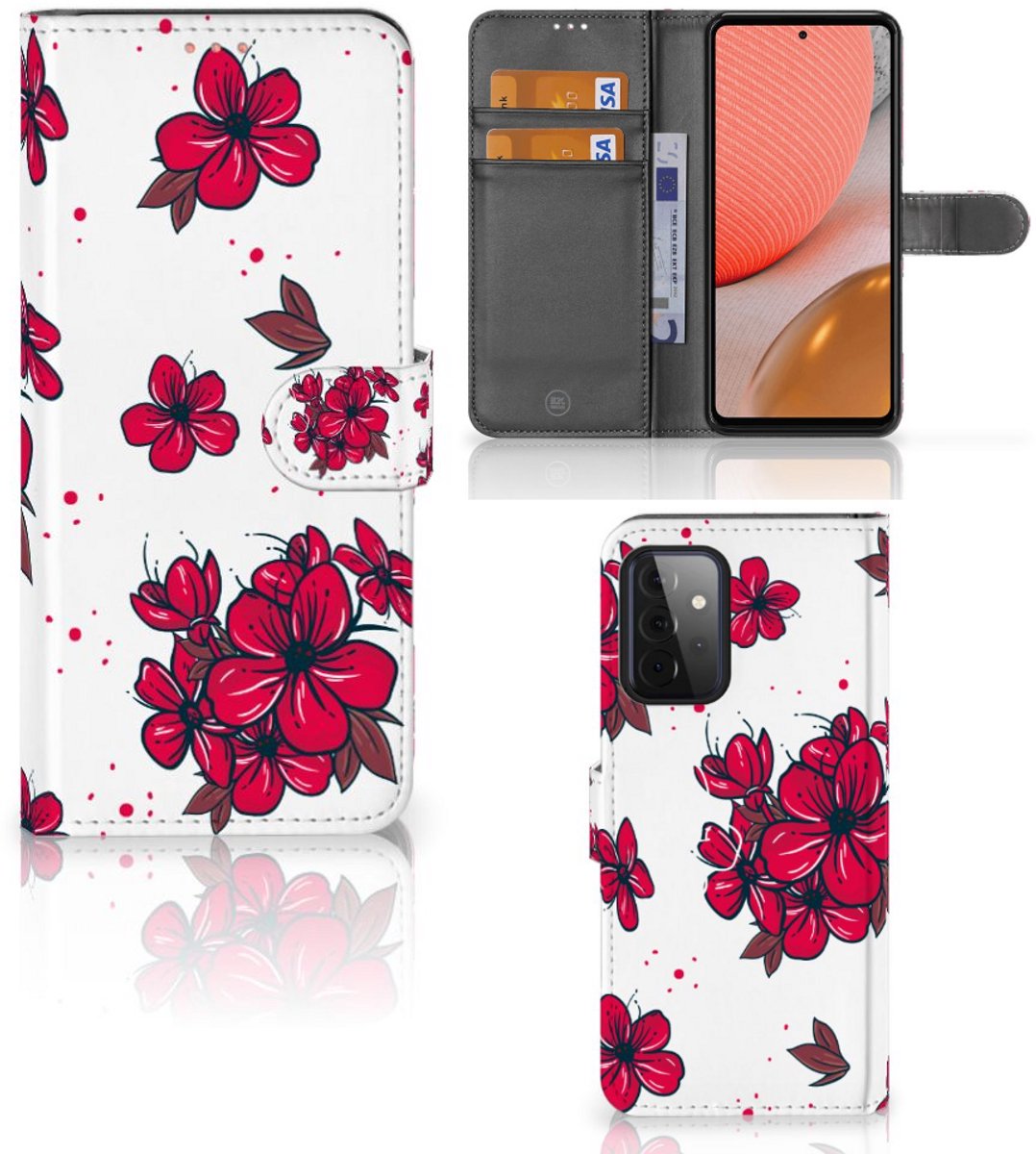 Boekhoesje voor Samsung Galaxy A72 Hoesje Blossom Red