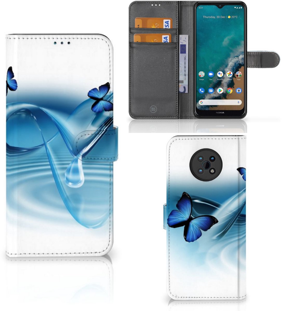 Book Case voor Nokia G50 Telefoonhoesje met Pasjes Vlinders