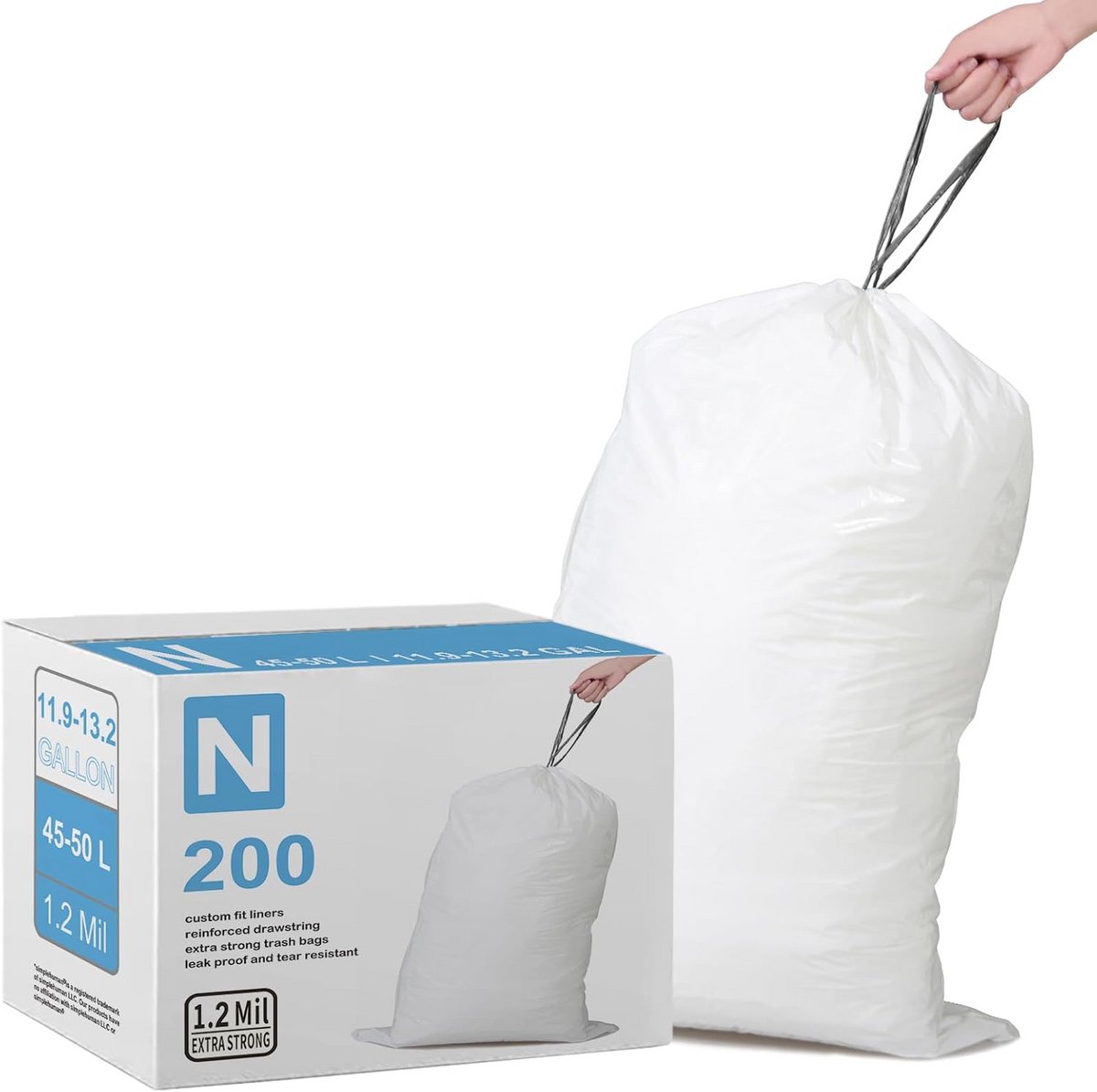 Heavy Duty Vuilniszakken 45-50 Liter met Trekkoord