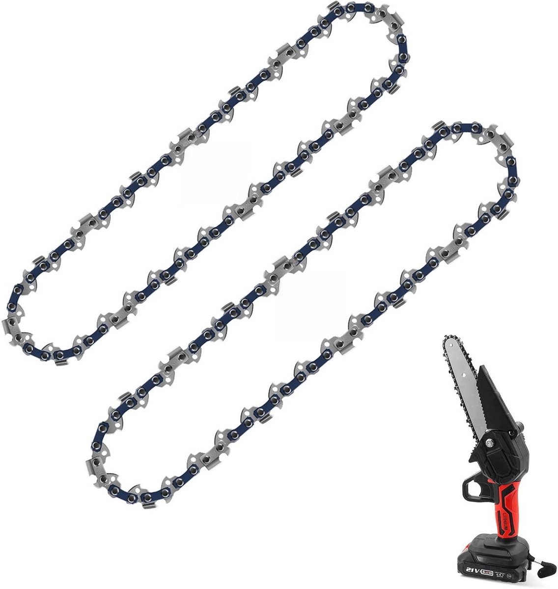Mini Kettingzaag Set van 2 - 15,24 cm Zaagkettingen voor Professioneel Gebruik