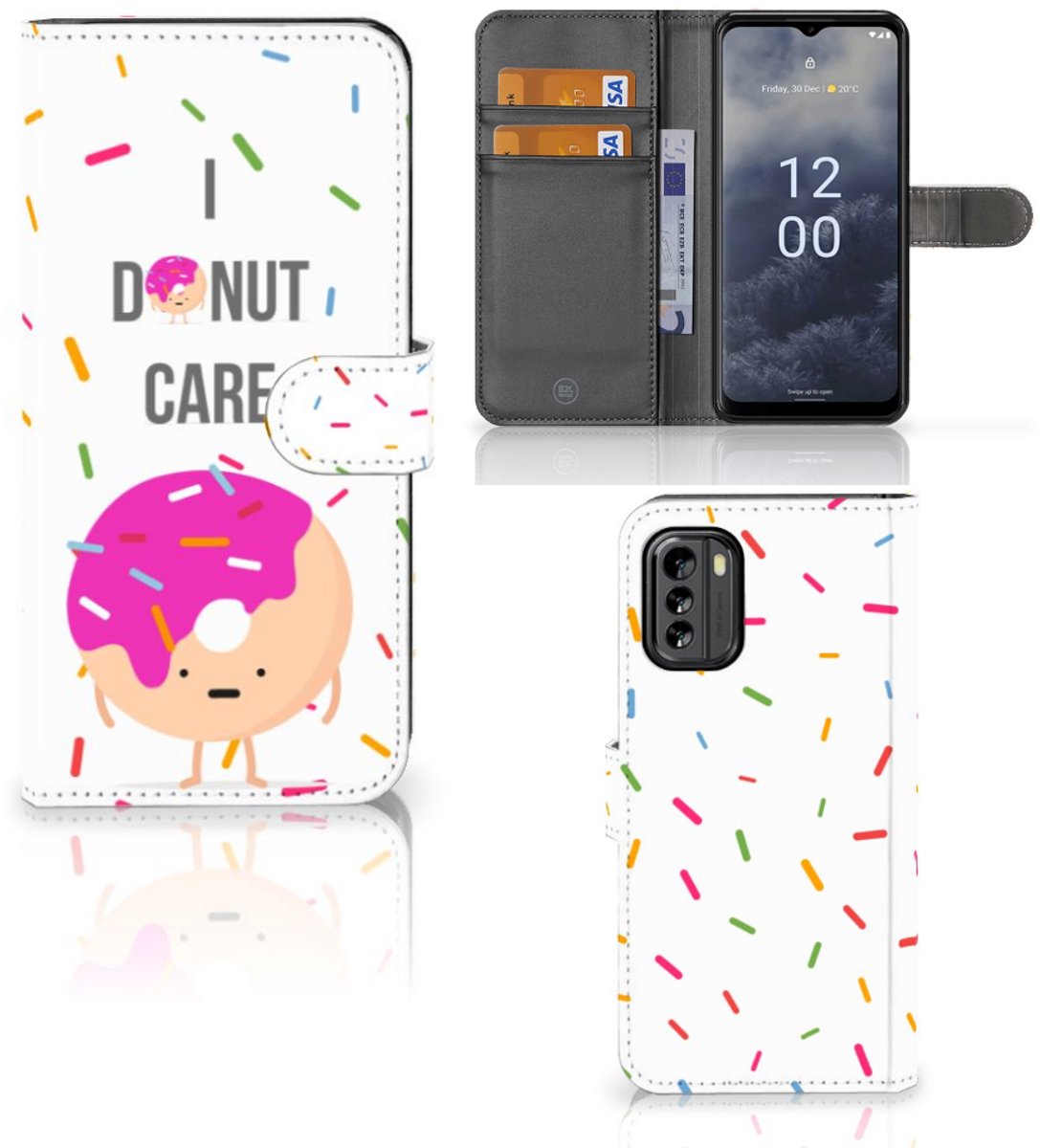 Nokia G60 Book Cover Donut Roze