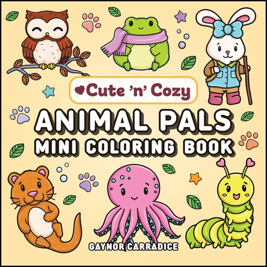 Cute and Cozy- Animal Pals Mini Coloring Book - cover