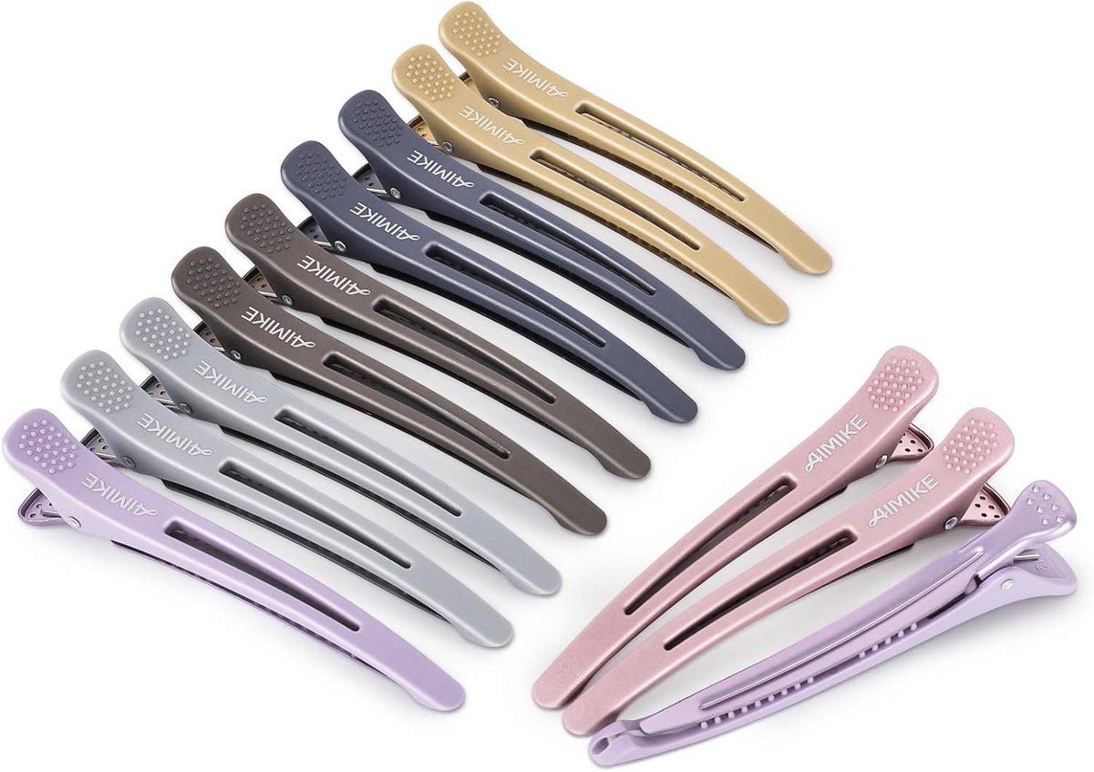 12 Stuks Haarclips voor Styling - Antislip Haarclips zonder Sporen met Siliconen Band