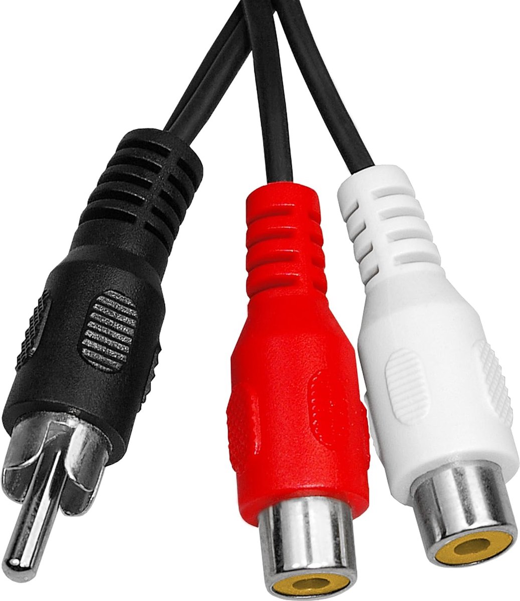 Y-adapter RCA-verdeler - 1x cinch naar 2x RCA - 20 cm