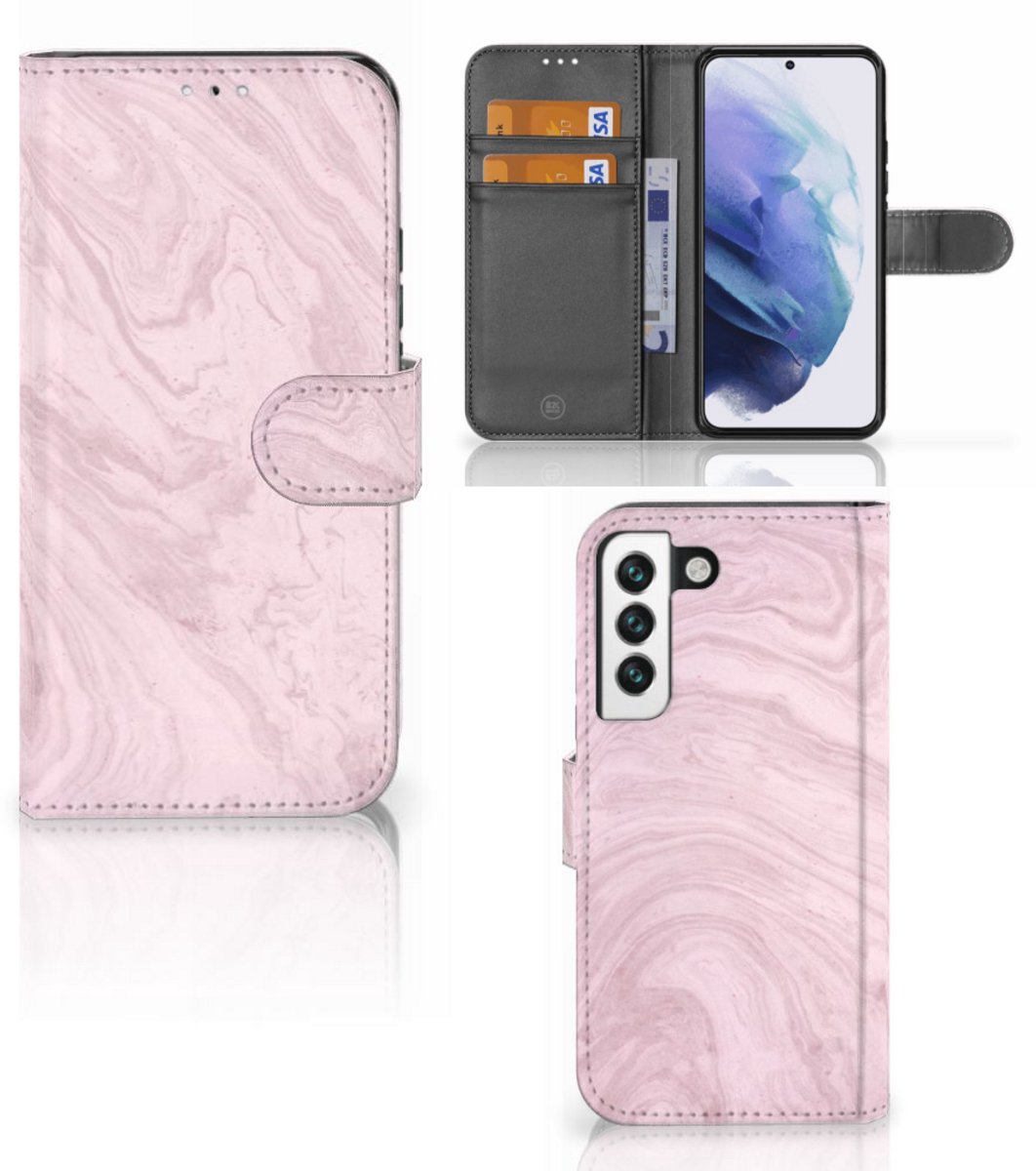 Samsung Galaxy S22 Bookcase Marble Pink - Origineel Cadeau Vriendin