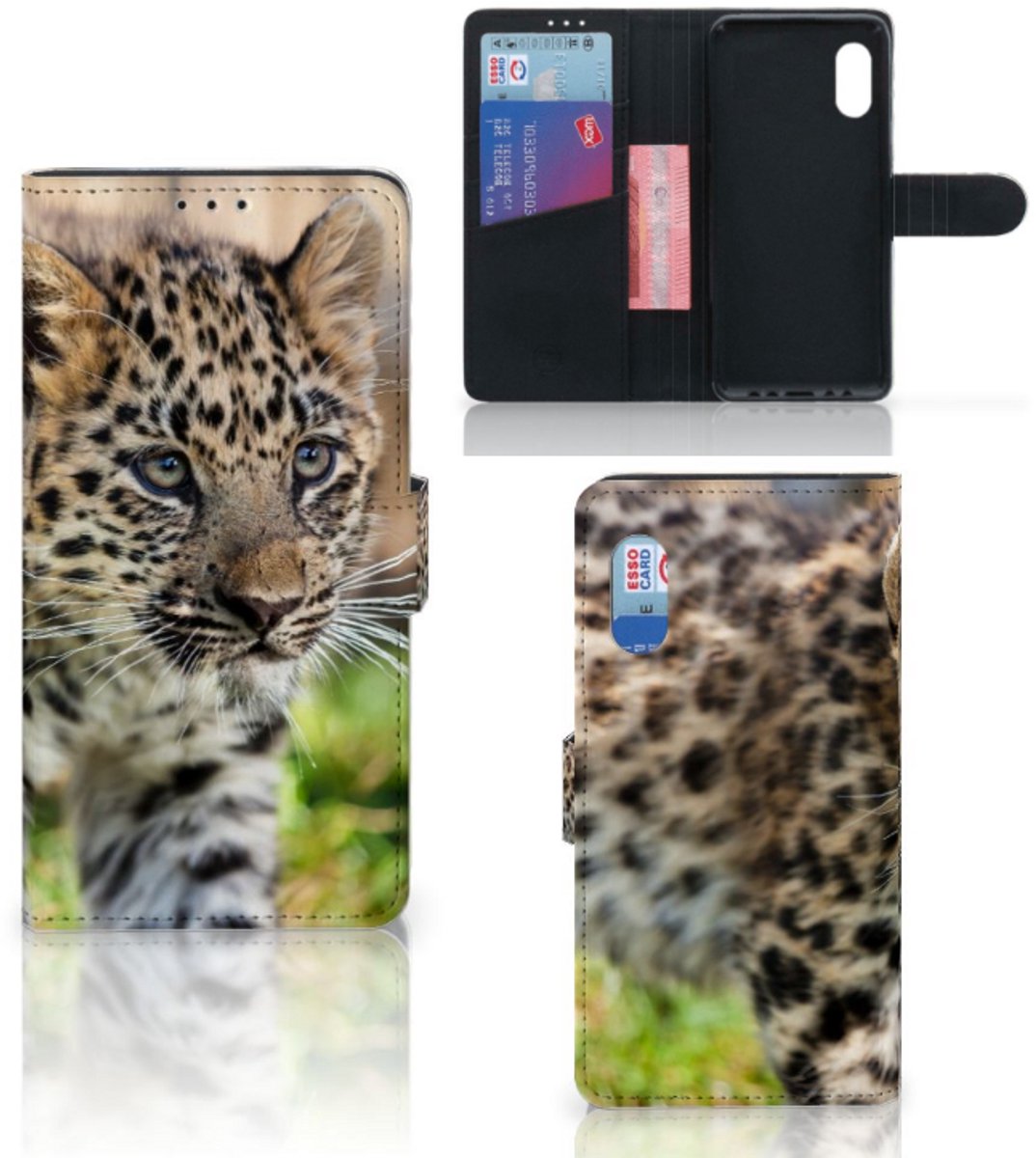 Samsung Xcover Pro Telefoonhoesje met Pasjes Baby Luipaard