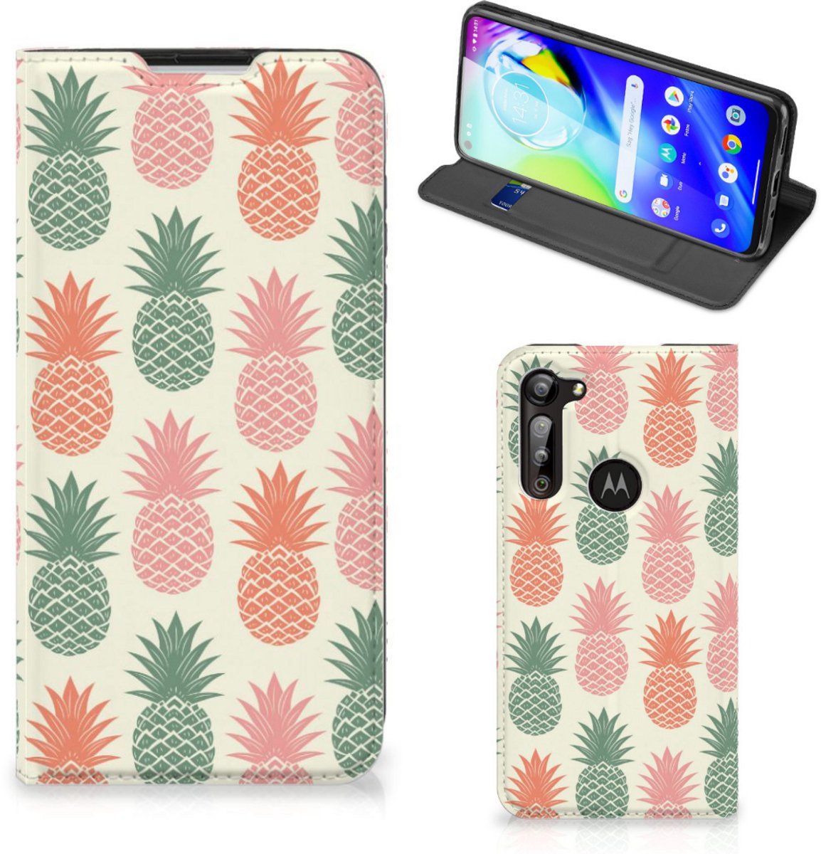 Motorola Moto G8 Power Flip Style Cover Ananas