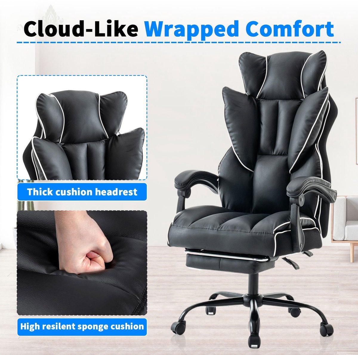 Corvance Ergonomische Gamingstoel met Voetsteun - afbeelding 2