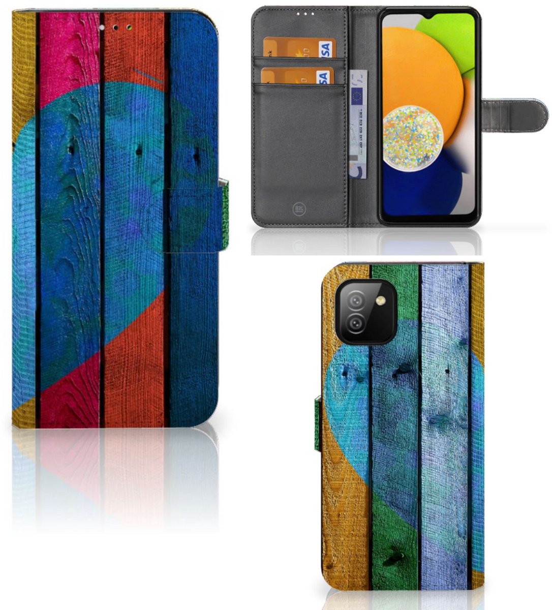 Samsung Galaxy A03 Book Style Case Wood Heart - Cadeau voor je Vriend