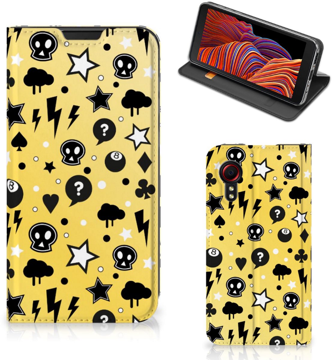 Mobiel BookCase Samsung Galaxy Xcover 5 Punk Geel