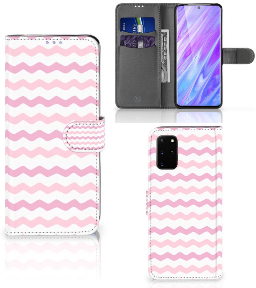 Samsung Galaxy S20 Plus Telefoon Hoesje Waves Roze