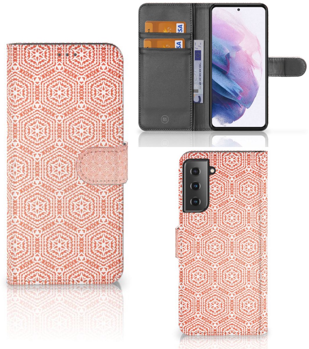 Samsung Galaxy S21 Plus Telefoon Hoesje Pattern Orange