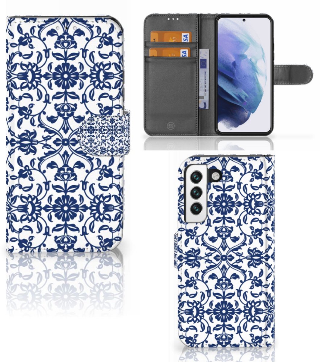 Samsung Galaxy S22 Hoesje Flower Blue