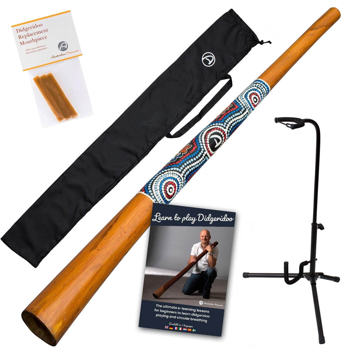 Houten Didgeridoo Starterspakket – Inclusief Tas en Online Cursus