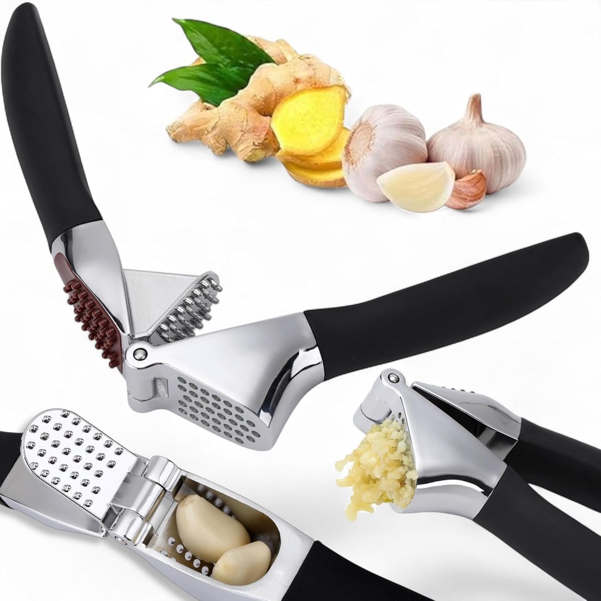 Handmatige roestvrijstalen knoflookpers voor gemakkelijk koken
