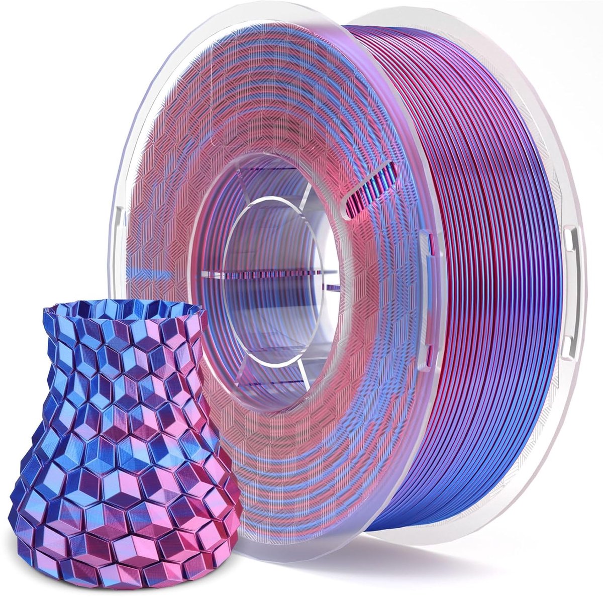 2-kleurig PLA Filament 1,75mm voor 3D-printen - Blauw en Paars, 1kg, Glanzend