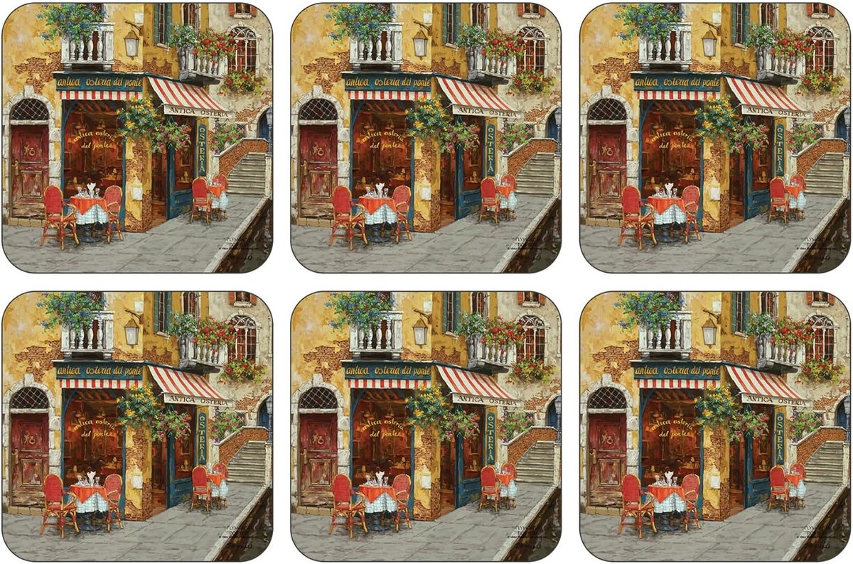 Set van 6 Hoge Kwaliteit Onderzetters met Kurk Basis