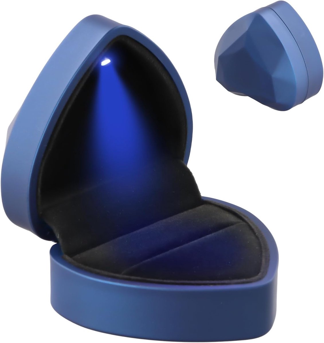 Hartvormige Ringdoos met LED-licht voor Verloving, Bruiloft en Verjaardag