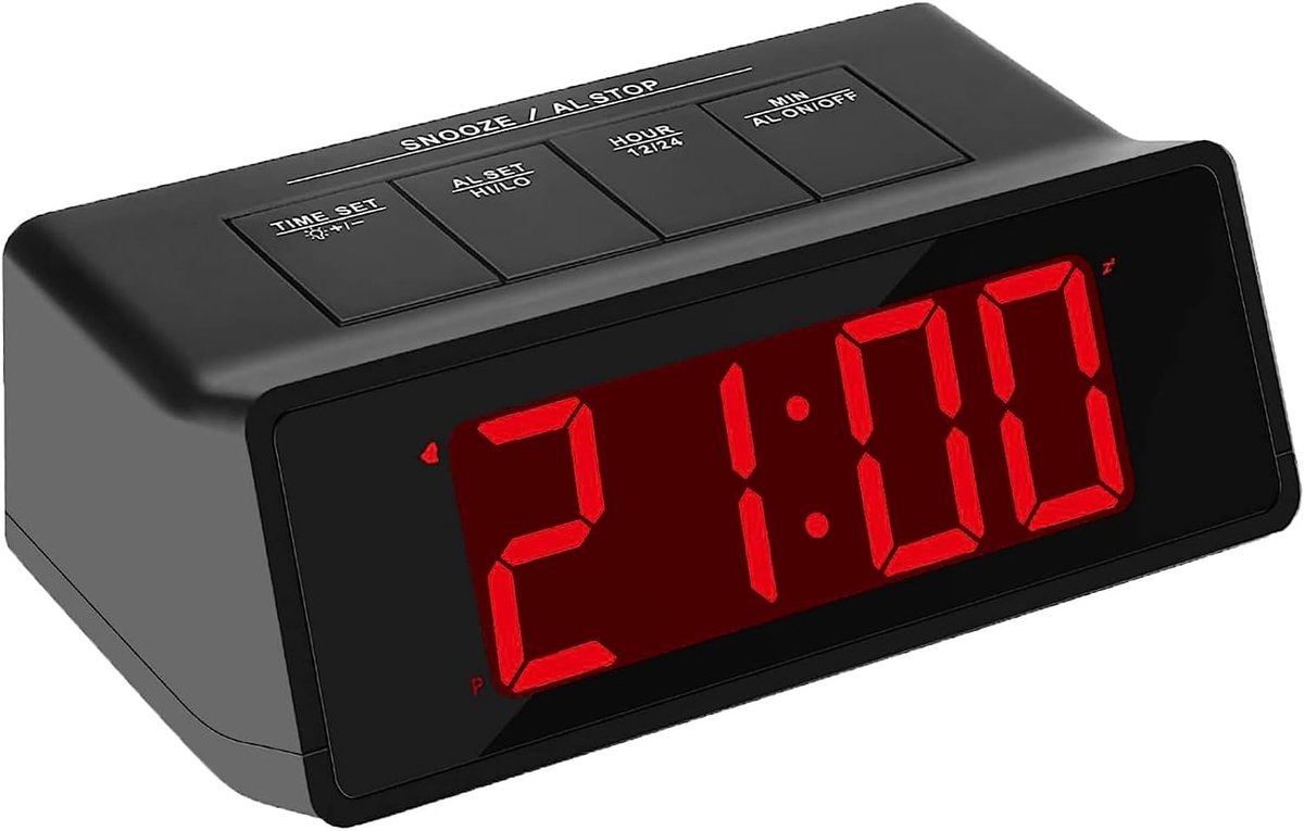Digitale wekker met super luid alarm en instelbare helderheid voor kinderen