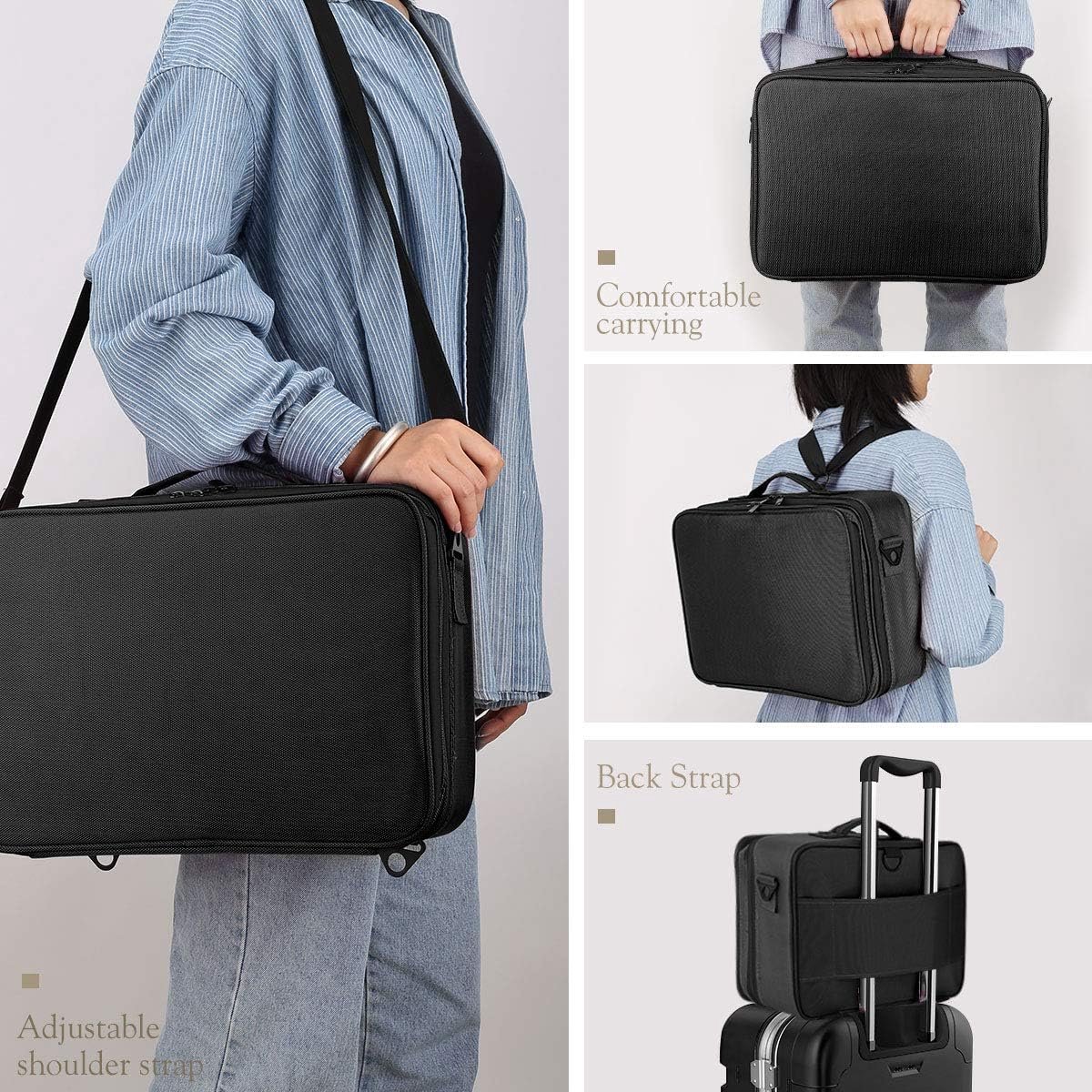 Grote Draagbare Make-up Organizer voor Reizen - Professionele Cosmetica Koffer