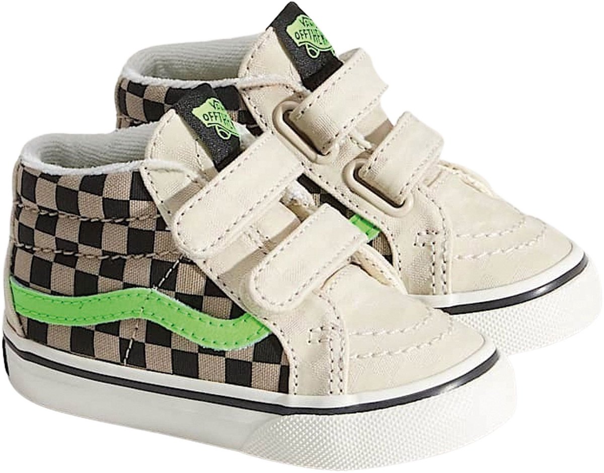 Vans SK8-Mid Reissue V beige - zwart - limegroen