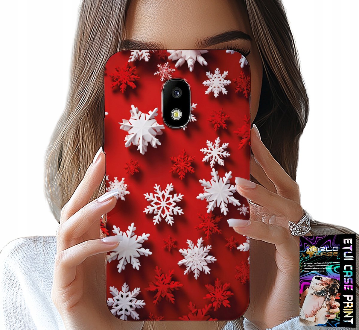 HOESJE VOOR SAMSUNG GALAXY J5 2017 - SNEEUWVLOKKEN, SNEEUW, STERREN, KERST