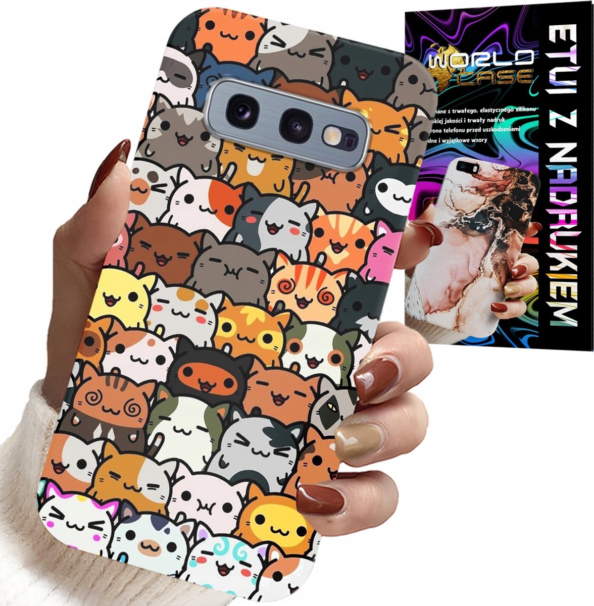 HOESJE VOOR SAMSUNG GALAXY S10E - ACHTERKANT BEDRUKT MET SCHATTIGE KATJES, KATJES, COVER