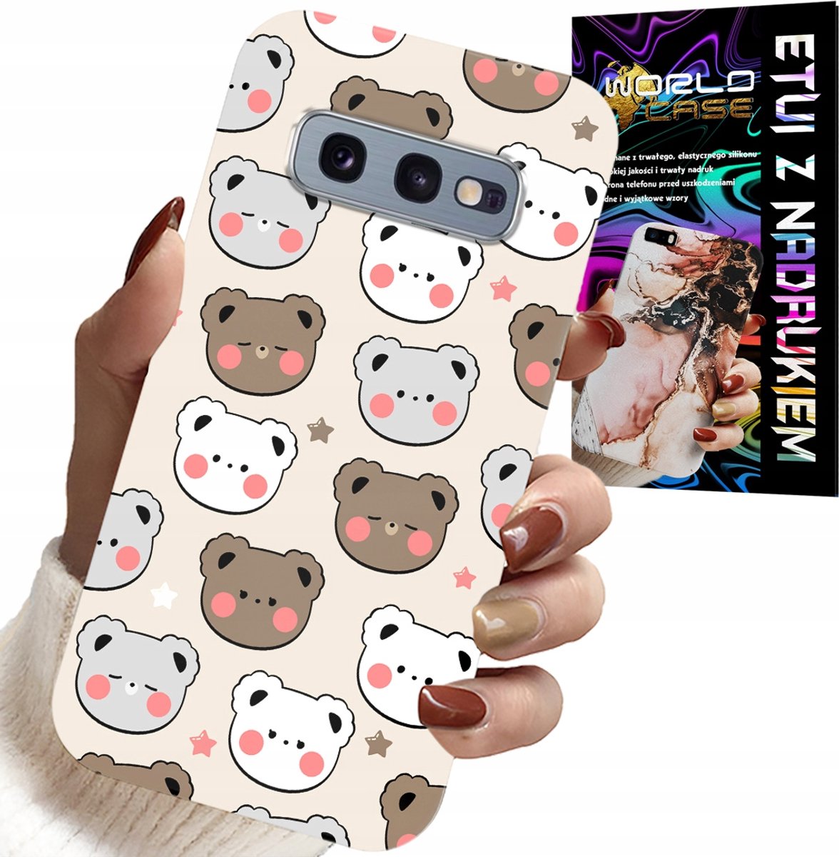 HOESJE VOOR SAMSUNG GALAXY S10E - TEDDYBEERPATROON VOOR DE JONGSTE + FILM