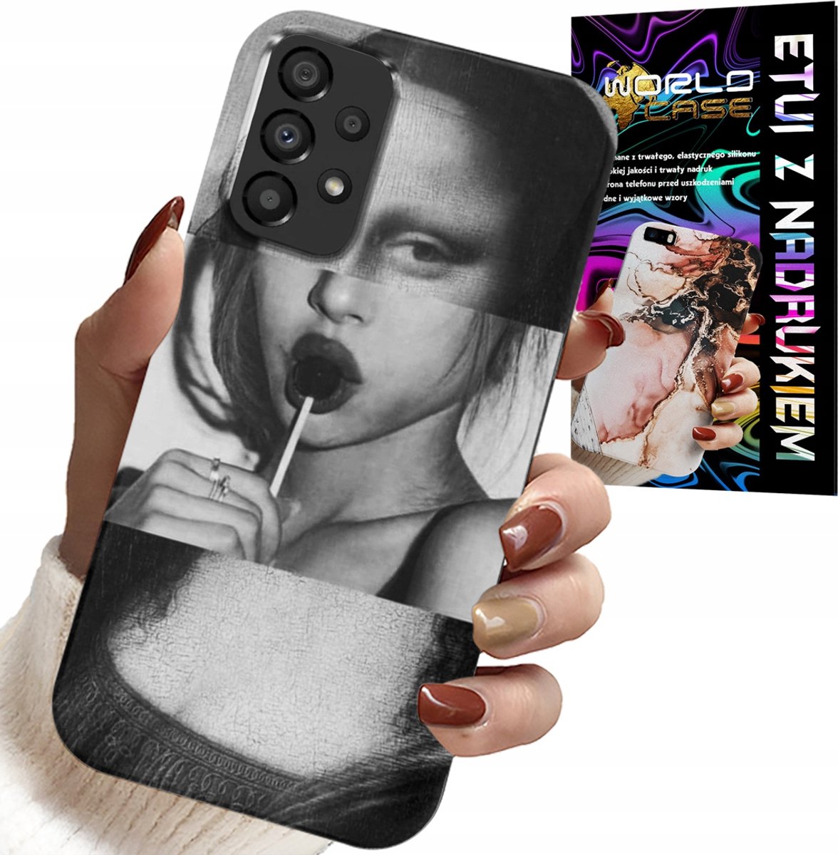 HOESJE VOOR SAMSUNG GALAXY A53 5G - MONA LISA MET LOLLIPOPP MODERNE PATRONEN