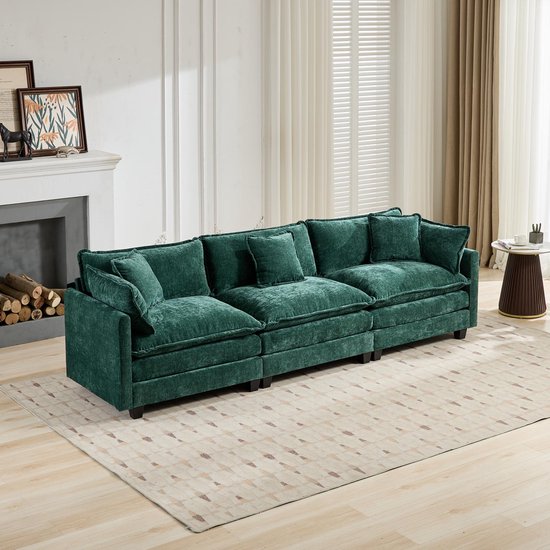REDOM - Canapé Modulaire - Ergonomique Et Déplaçable - Moderne - Chenille - Vert