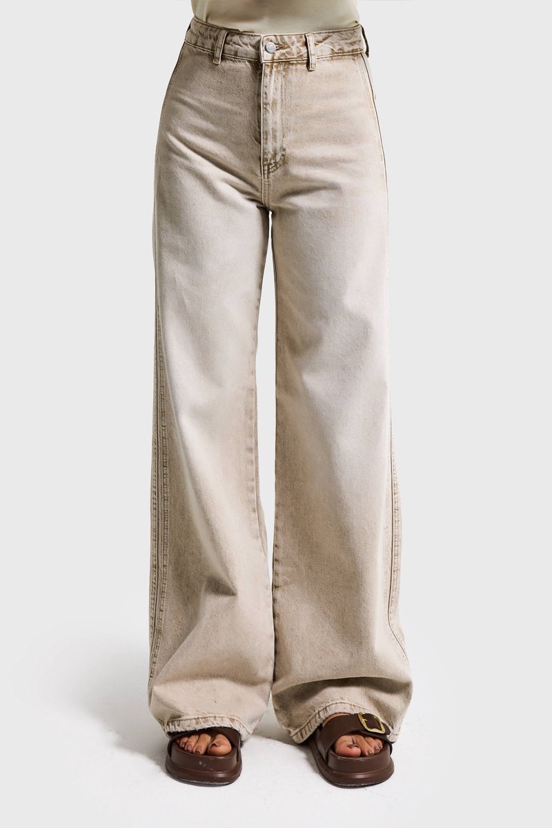 It's Basic - LOOSE HIGH RISE JEANS - OAT