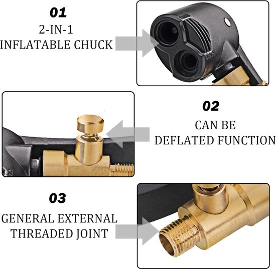 Dailygoods - Tyre Valve Adapters - Schrader en Presta - Handig voor snel oppompen - 2 Stuks - Ideaal voor auto en fiets - Geschikt voor diverse voertu... — afbeelding 4