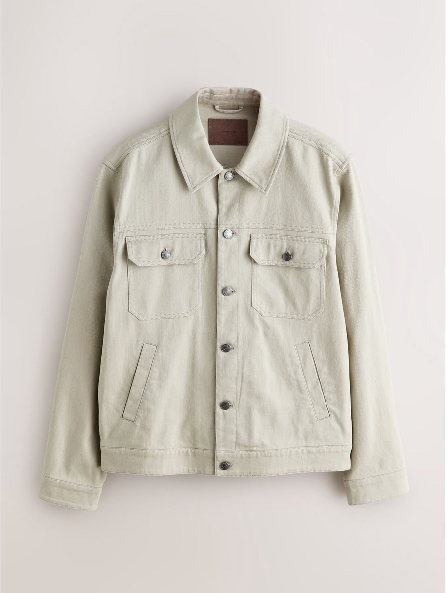 Next - Heren - Corduroy truckerjack - Crème