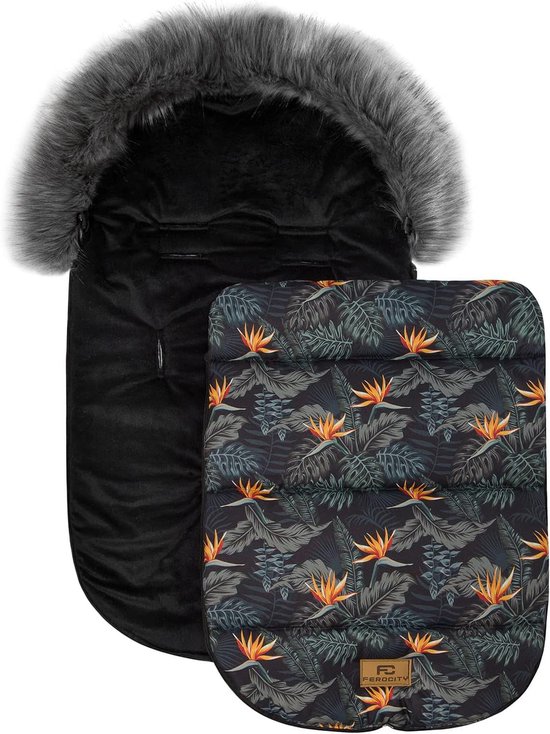 Babyvoetenzak Minky - Winterzak Kinderwagen - Warmte Buiten - Waterdichte Stof - 85 cm Lengte - Palmen — afbeelding 4