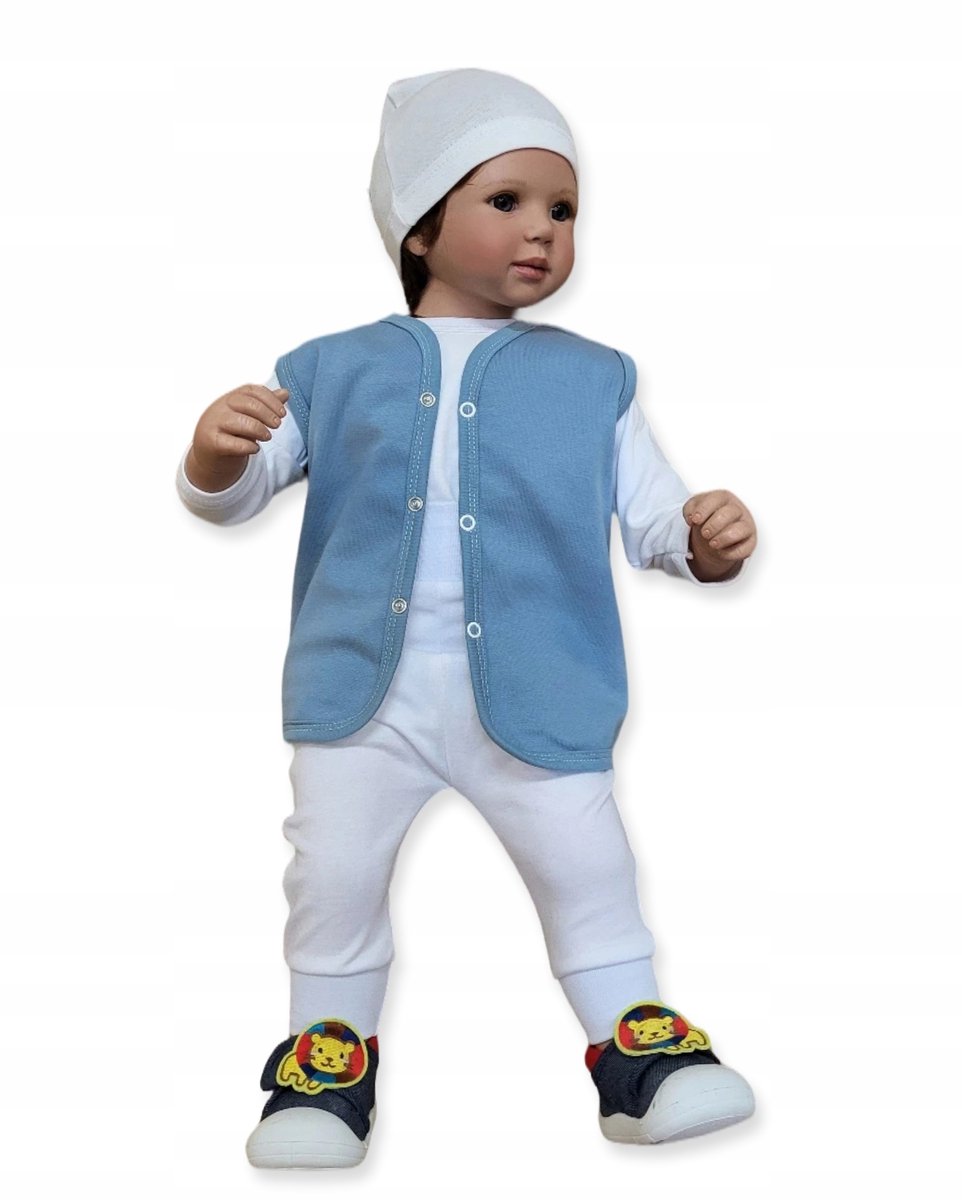 Dartomik - Kinder Katoenen Vest - Mouwloos - Blauw - Maat 110