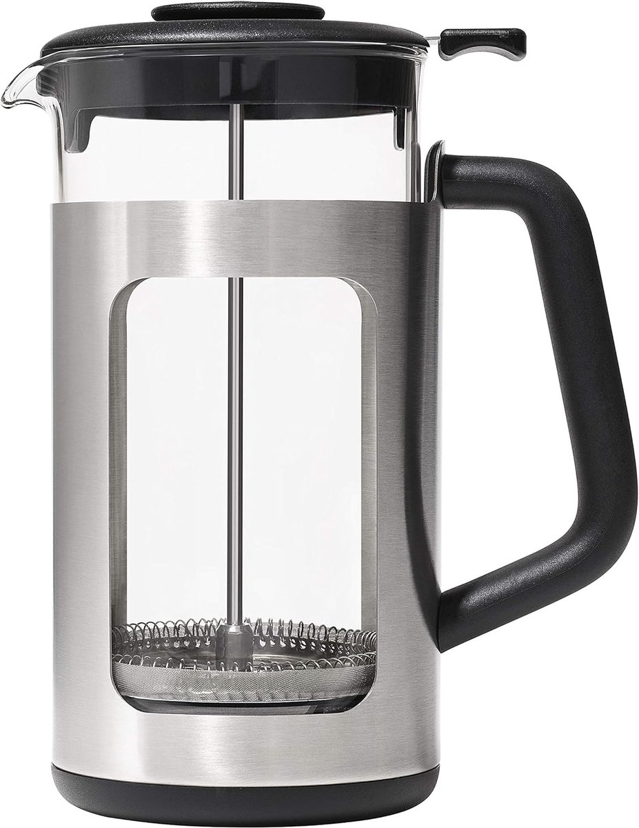 Franse Koffiepers - Koffiezetapparaat - Zet Koffie - Met GroundsLifter - 8 Kopjes - Staal