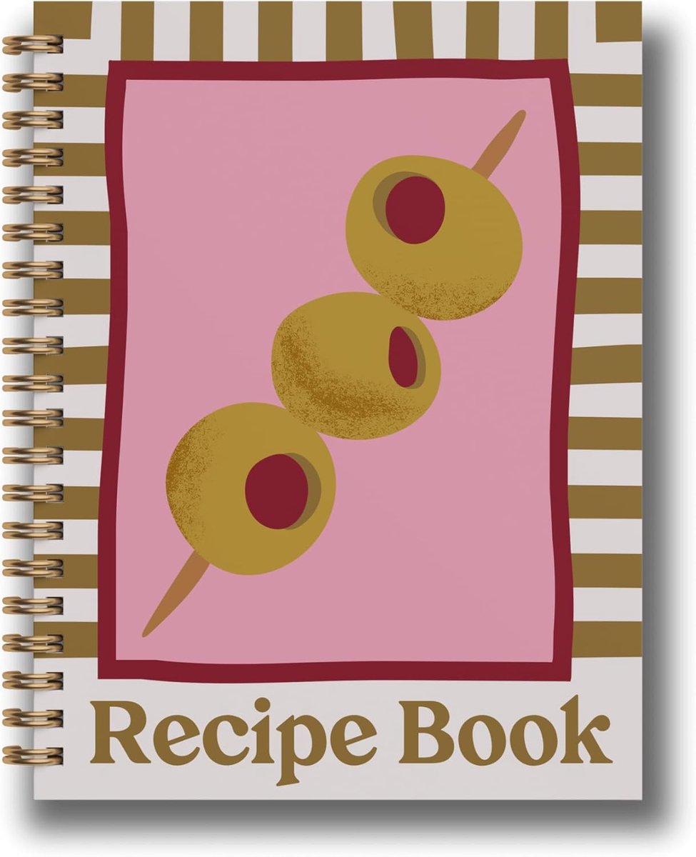Receptendagboek - Kookboek Schrijven - Eigen Recepten - Spiraalbinding - A5 Formaat - Olijven