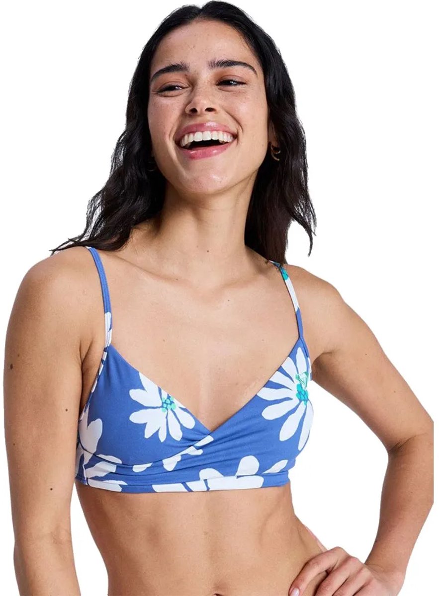 Roxy Essentials Pt Wrap Bralette Bikinitop XL Vrouw Blauw