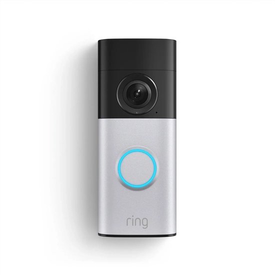 Ring Bedrade videodeurbel Plus - Silver Nickle - Vaste aansluiting - 2k video