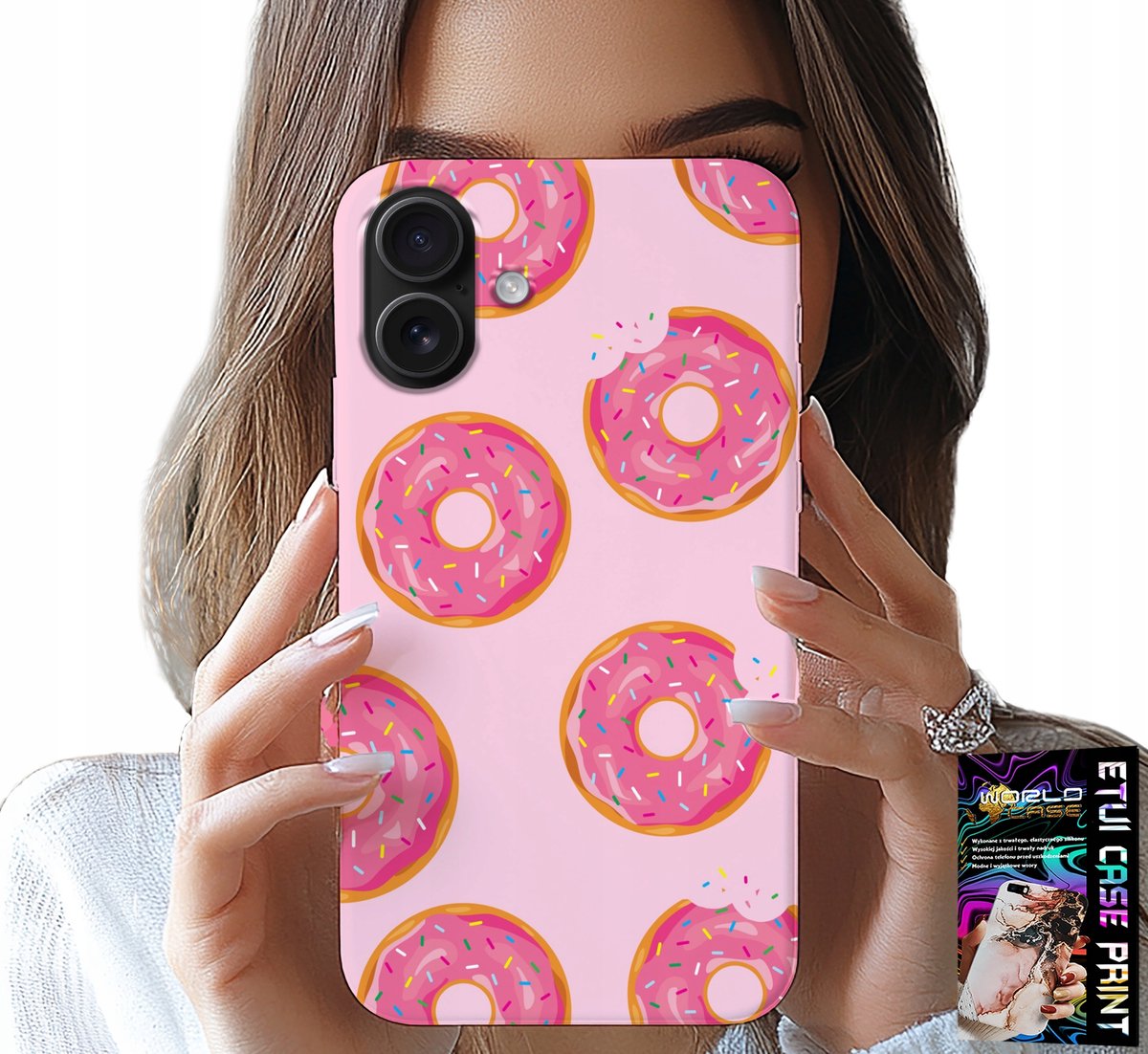 iPhone 16 hoesje - Patroon met donuts en suikerlaagje